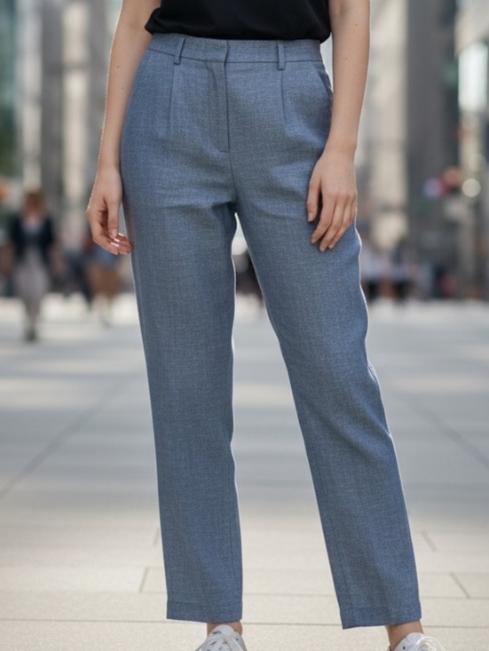 Reitmans Pants - Reitmans GRAY LInen Blend  Straight-Leg Trousers 4596